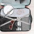 A F 4-in-1 Hanging Toiletry Bag, Roll-up Makeup Organizer with 4 Detachable PVC Zip Pouches, Gray
