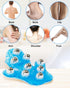 Glove Massager Palm Shaped Hand Massage Manual with 9 360-Degree Roller Balls, Blue