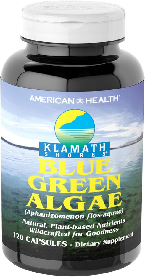 American Health Klamath Shores Blue Green Algae Capsules, 120 Total Servings, Pesticide-Free