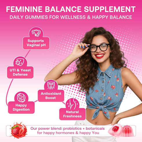 Gummies Gummies Immune 60 Count Feminine Balance for Women, Premium Ph Balance with Probiotic for Vaginal Flora