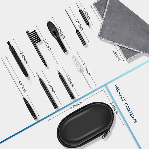 11 pcs Hearing Aid Cleaning Kit with Case, Cleaning Tools for Headset, Earbuds, Earphones, and Brushes