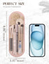Upgraded Double Magnetic Makeup Brush Travel Case - Pink Silicone Makeup Brush Holder & Organizer, Birthday Gift for