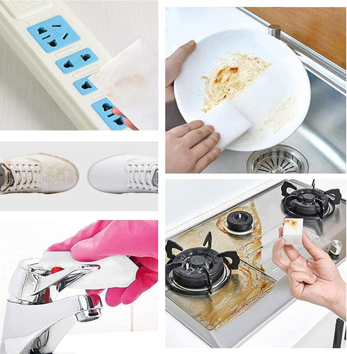 100 Pack Magic Sponge Eraser - Premium Melamine Foam for Multi-Functional Household Cleaning, No Scratch Pads