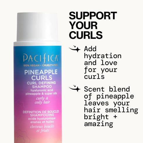 Pacifica Beauty 12.0 Fl Oz Pineapple Curls Curl Enhancing Shampoo - Hydrating & Frizz Control, Vegan