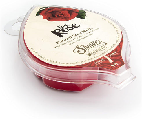 Shortie's Candle Company True Rose Soy Wax Melts, 3 Pack of Highly Scented 3 Oz. Bars, Vegan and Non-Toxic