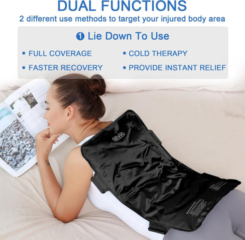 REVIX Extra Large Ice Pack for Back Pain Relief, Reusable Gel Ice Packs for Back, Hip, Leg Swelling, Bruises, Sprains,