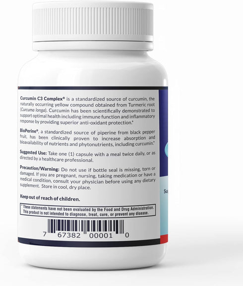 AFI Curcumin C3 Complex with BioPerine, 60 Veg Caps, Joint Health Support, Antioxidant, Turmeric 95% Curcuminoids,