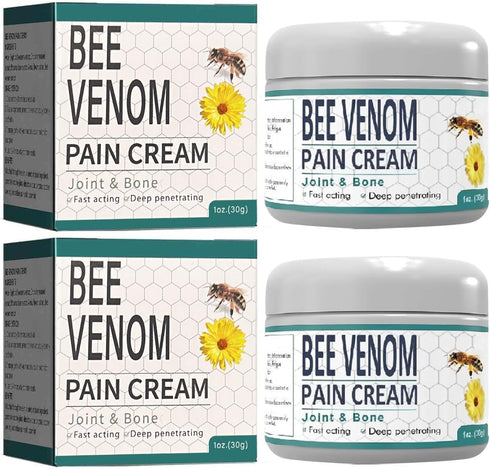2PCS Bee Venom Joint Relief Moisture, New Zealand Bee Venom Cream for Back, Neck, Hands, Feet, Joints