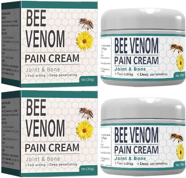 2PCS Bee Venom Joint Relief Moisture, New Zealand Bee Venom Cream for Back, Neck, Hands, Feet, Joints