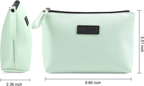 Small Makeup Bag for Women, Pu Leather Travel Makeup Pouch with Zipper, Makeup Bag for Purse