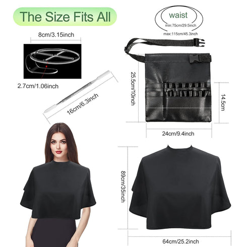 4 Pieces Makeup Artist Tools Include Professional Cosmetic Makeup Brush Bag with Artist Belt Strap, Hand Makeup Mixing Tray Clear Cosmetic Foundation Tray with Spatula, Salon Barber Makeup Cape Apron
