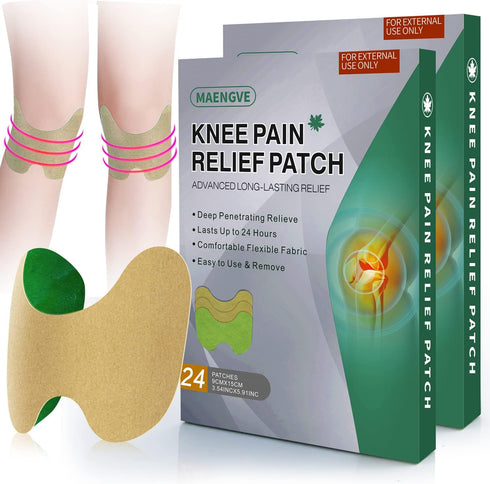 Knee Pain Relief Patches, Fast-Acting Natural Pain Patch Paste, Easy to Use, 48 Count