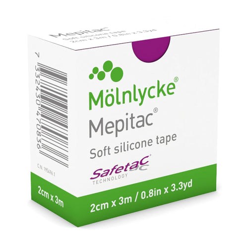 Mepitac Soft Silicone Tape, 2 cm x 3 /0.8 in x 3.3 yd, Model 298300