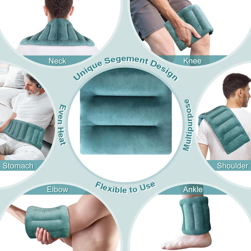 SuzziPad Microwavable Heating Pads for Cramps, 7x16 Microwave Heating Pad for Neck and Shoulder Pain Relief, Moist Heat