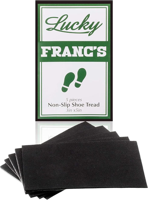 Black Non-Slip Shoe Pads, Anti-Skid Shoe Treads for Men's & Women's Heels or Boots, 5 Large Self-Adhesive Heel Pads