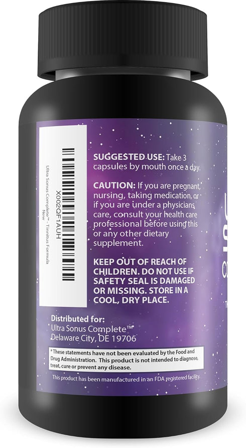 Tinnitus Supplement - Garlic Turmeric Vitamin C Max Formula for Reduced Inflammation & Ear Ringing, Natural Herbal