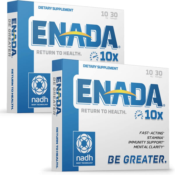 ENADA 10X NADH Supplement for Active Lifestyle | Natural Energy Booster for Jet Lag, Athletic Performance & Studying |