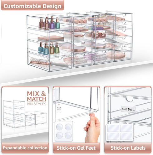 Sorbus Makeup Organizer with 20 Drawers, Acrylic Drawer Organizer for Makeup, Office, Jewelry, and Storage