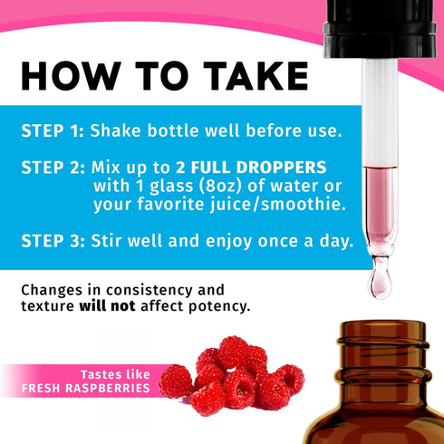 Liquid Collagen Peptides for Women - Complex with Biotin Vitamin, Hydrolyzed Keratin Protein & Saw Palmetto - 2fl oz