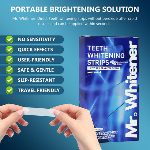 Mr.Whitener 14 7 Packs, Teeth Whitening Strips, Premium Tooth Whitening Kits: Strips Dentist-Approved, Peroxide-Free