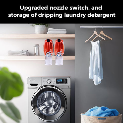 KERZEAT Nozzle Laundry Detergent Dispenser Cup Holder & Force-Saving Switch, Drip Catcher, Soap Dispenser, Room
