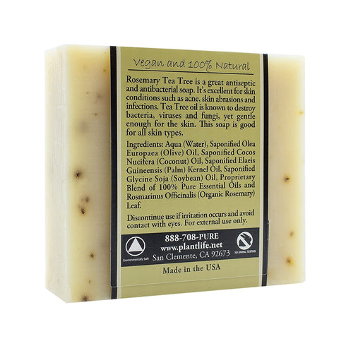 Plantlife Rosemary Tea Tree Bar Soap - 3-Pack Moisturizing and Soothing Soap for Your Skin - Hand Crafted with