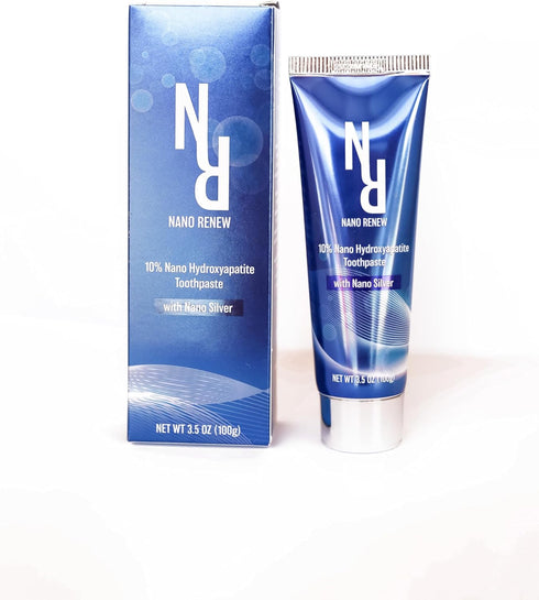 Nano Renew 10% 3.5 oz Nano Hydroxyapatite Toothpaste (Fluoride Free), with Nano Silver, Natural, Remineralizing