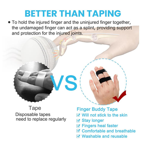 Happiby 10 Jammed, Finger Buddy Wraps, PCS Finger Loops Tapes for Broken, Swollen or Dislocated Joint, Splints Brace