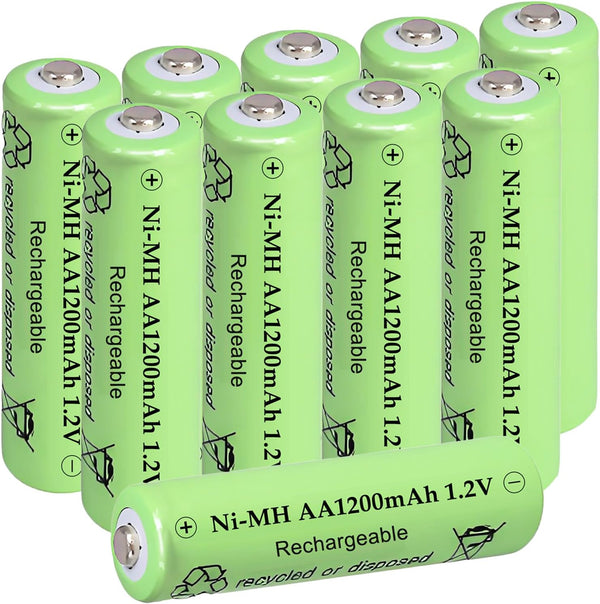 Zsolarigt Solar Battery NI-MH AA 1200mAh 1.2V, 10 Packs Double A Rechargeable Batteries
