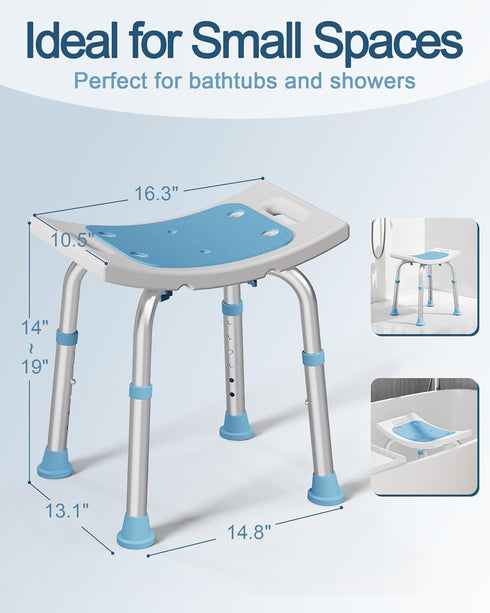 HOMLAND 400 lbs Shower Chair for Inside Shower, Adjustable Shower Stool with Suction Feet, Shower Seat for Inside Tub