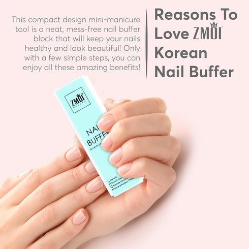 Pro Nail Buffer Block – 2 Pack Luxurious Shine, Korean 4-Way Nail Buffing Block, Manicure/Pedicure Tools for Home and
