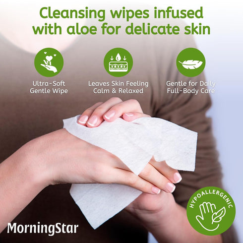 Morning Star 240 4 Packs Adult Wipes for Elderly - Wipes Thick Extra Large Disposable Washcloths for Adult Bathing