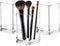 Cerpourt 3 Pack Clear Acrylic Makeup Brush Holder, Modern Design Desk Accessories, Pencil Pen Holder Cup for Office