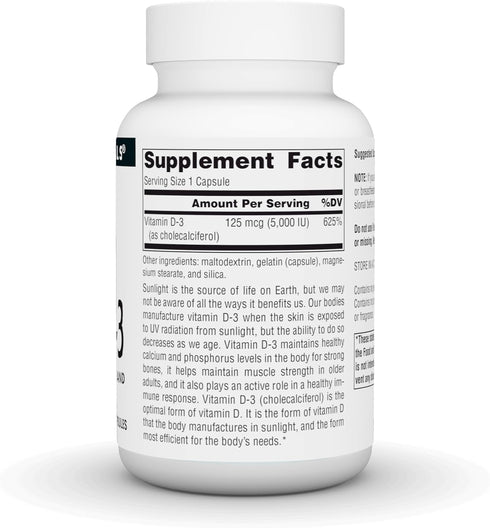 Source Naturals Vitamin D-3 Bioactive Form 5000 iu for Bone & Immune Health* - 120 Capsules