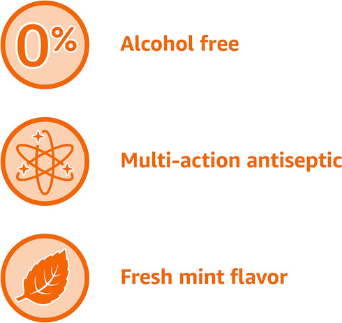 Mint,1 Liter,33.8 Solimo),(Pack 4) Amazon Basics Multi Action Antiseptic Rinse,Alcohol Free,Fresh Fluid Ounces