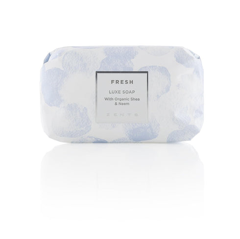 Zents Triple-Milled Luxe Bar Soap (Fresh Fragrance) | Moisturizing Soap with Organic Shea Butter | 5.7 oz