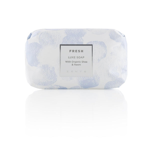 Zents Triple-Milled Luxe Bar Soap (Fresh Fragrance) | Moisturizing Soap with Organic Shea Butter | 5.7 oz