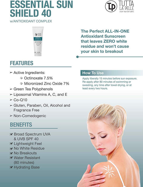 Zinc Oxide Sunscreen SPF 40 - Broad Spectrum UVA/UVB Protection, Water Resistant, Fragrance-free, 3.5oz