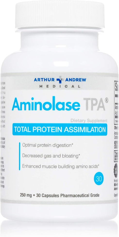 Arthur Andrew Medical Aminolase TPA, Optimal Protein Absorption, Vegan, Non-GMO, 30 Capsules