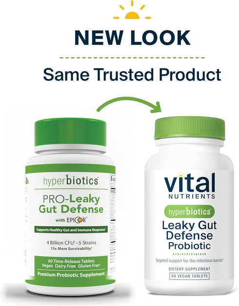 Hyperbiotics Vital Nutrients Leaky Gut Repair Probiotic Supplement, 60 Vegan Count, Strengthens Gut Health