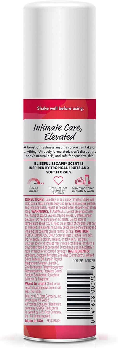 Summer's 2 oz Eve Daily Refreshing Feminine Spray, Blissful Escape, Daily Body Spray for Women, Feminine Care that