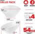 54oz White Plastic Serving Bowls (4 Pack) Large Disposable Snack Bowl Candy Dishes, Buffet Containers, Chips, Popcorn, Snacks, Punch, Salad Bar, Parties, Office Desk, Bridal Shower, Party Supplies by Stock Your Home