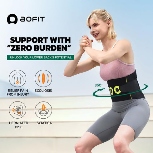 Back Brace for Lower Back Pain Relief with 360-Degree Biochemical Hug Support, Soft Lumbar Support for Herniated Disc