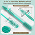 Double Sided Cleaning Brush, Soft Kitchen Scrub Brush, Reusable Silicone Bottle Cleaning Brush with Long Handle
