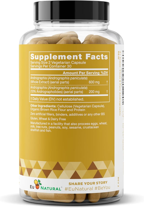 A+ Armor Andrographis Pure 800 Mg - Healthy Immune System Function, Potent Strength for Seasonal Protection
