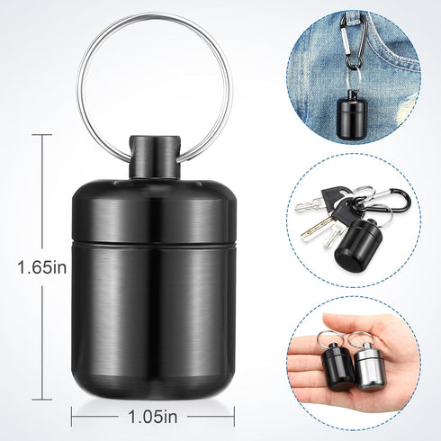4 Pack Ear Plug Carrying Case Keychain, Portable Keychain Pill Holder Case, Waterproof Metal Earplug Case, Small Pill