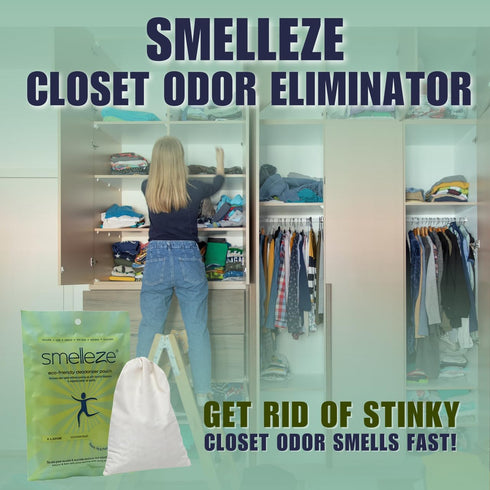 SMELLEZE Reusable Office Odor Removal Deodorizer Pouch: Remove Smell in 150 Sq. Ft. Without Chemicals