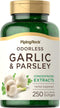 Piping Rock Odorless Garlic and Parsley Pills 500mg, 250 Softgel Capsules, Non-GMO, Gluten Free