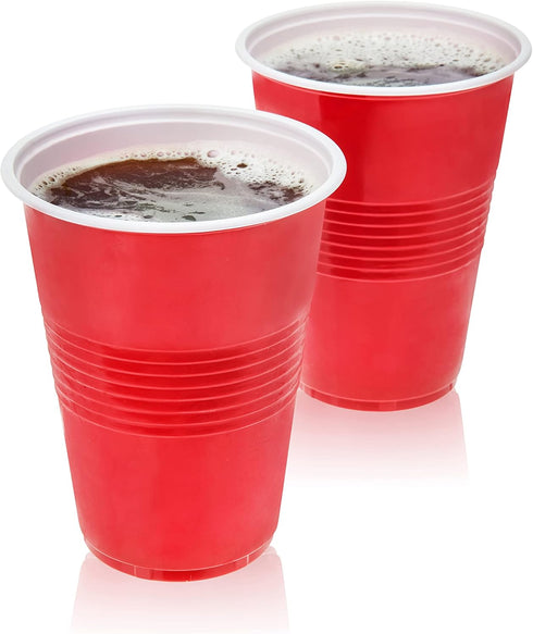 TRUE Red Party Cups, Disposable 16oz Cups for Parties, Beer Pong, Set of 100, Perfect for Outdoor Drinking