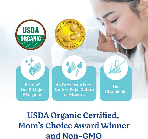 Lovebug Award Winning USDA Organic Probiotic for Infants | Ages 0-6 Months | Helps with Colic, Reflux, Diarrhea,